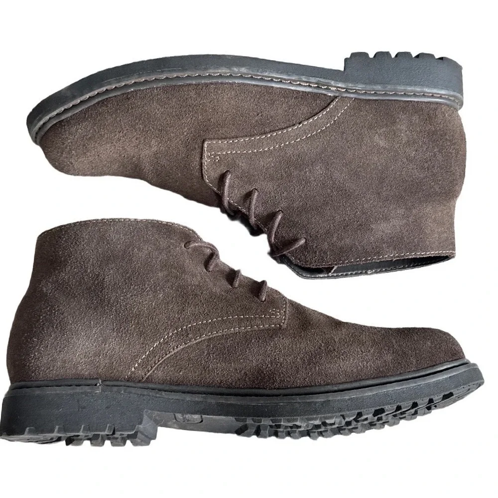 Magellan Outdoors Mens Brown Suede Leather Chukka Boots Size 11 Preppy Neutral